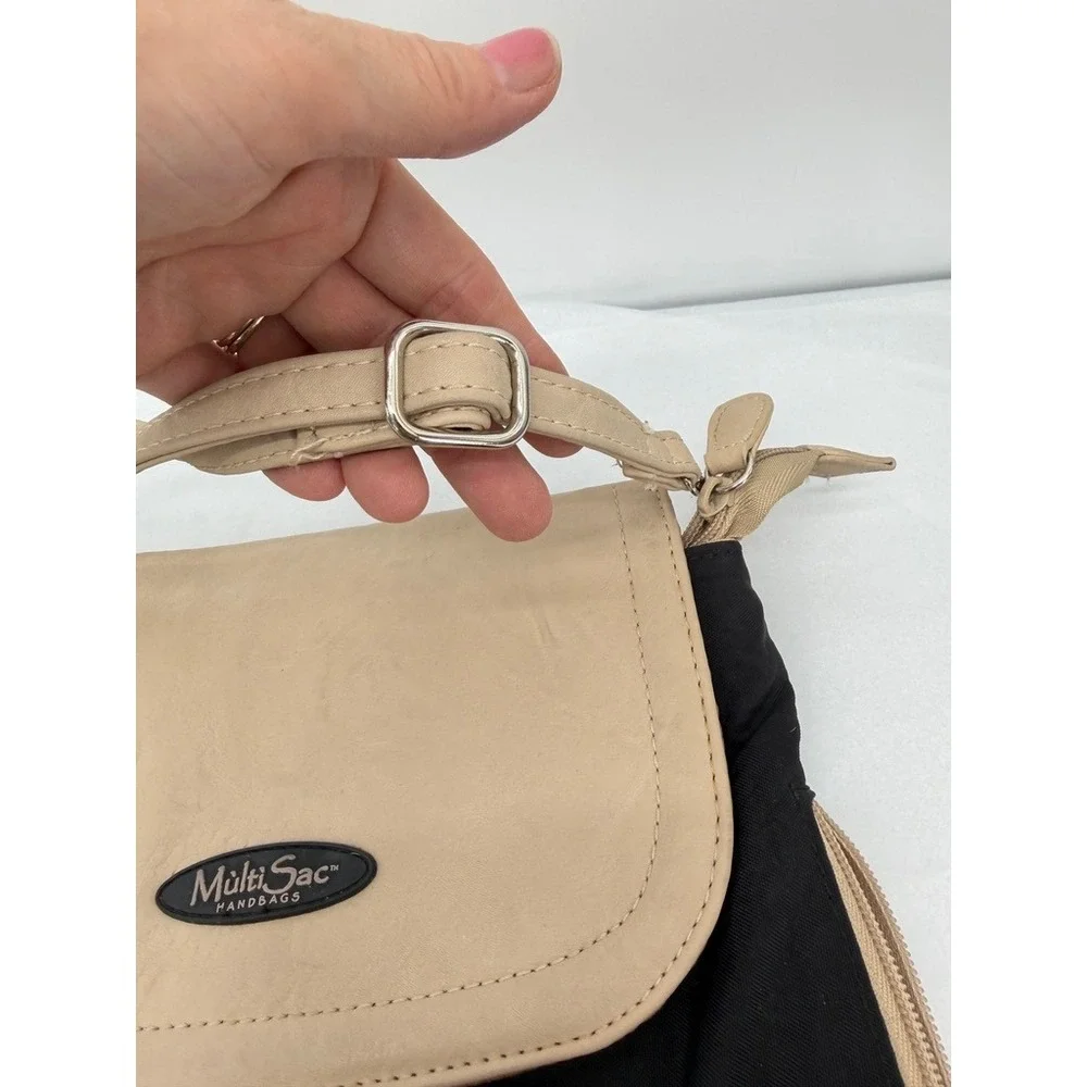 MultiSac Crossbody Backpack-Like Bag Two Tone Multi Pocket Organizer Travel
